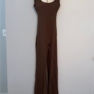 Brown Sleeveless Jumpsuit with cinch on back